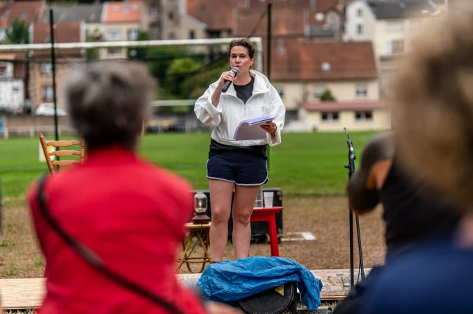 Catherine Barsics et FC Bitche - Au stade de la Nuit