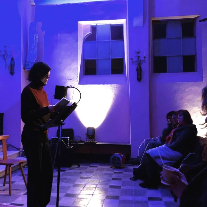Photo Pleine Lune avec Maylis de Kerangal et Marianne Denicourt