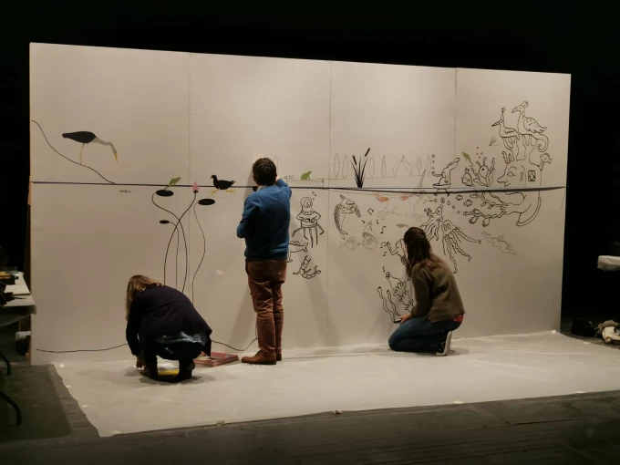 R&eacute;alisation d'une fresque en live par Gilles Bachelet, Emilie Vast et Jeanne Macaigne FIB de reims