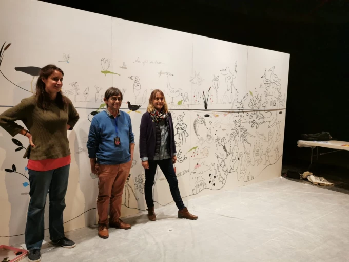 R&eacute;alisation d'une fresque en live par Gilles Bachelet, Emilie Vast et Jeanne Macaigne FIB de reims