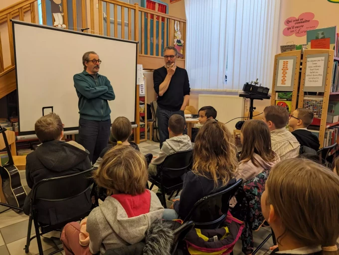 Charles Berberian et Alfred rencontrent les élèves de Haybes