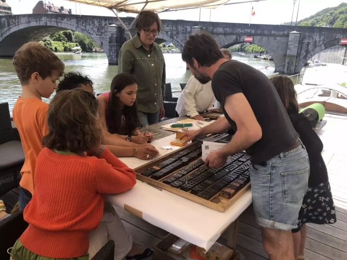 Atelier de typoésie sur le pont avec Pascal Leclercq